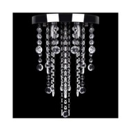 Plafonnier avec perles de cristal Blanc Métal