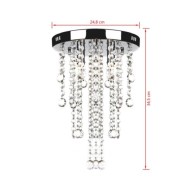 Plafonnier avec perles de cristal Blanc Métal