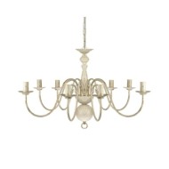 Lustre en métal blanc antique 8 x E14 ampoules