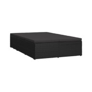 Chaise longue convertible avec coussin Résine tressée Noir  