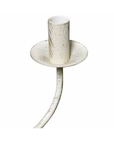 Lustre en métal blanc antique 8 x E14 ampoules