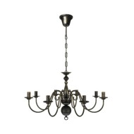 Lustre en métal noir antique 8 x E14 ampoules