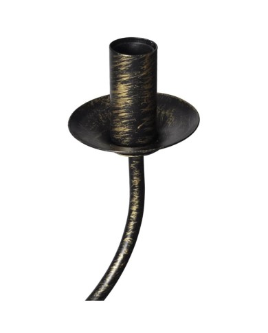 Lustre en métal noir antique 8 x E14 ampoules