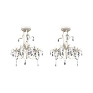 Lustres suspendus à cristaux 2 pcs Blanc élégant
