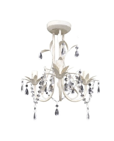 Lustres suspendus à cristaux 2 pcs Blanc élégant