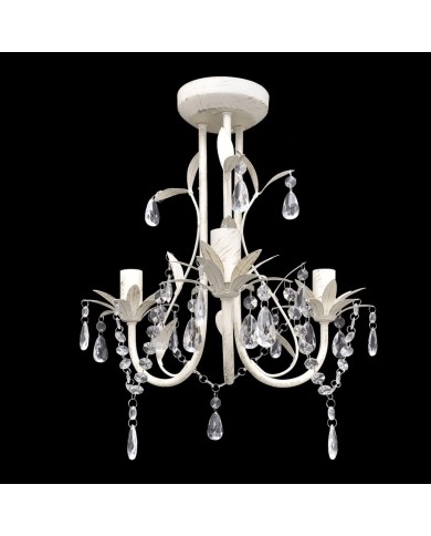 Lustres suspendus à cristaux 2 pcs Blanc élégant