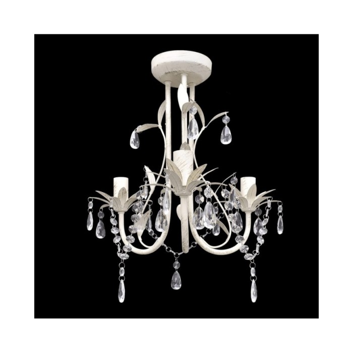Lustres suspendus à cristaux 2 pcs Blanc élégant