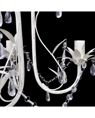 Lustres suspendus à cristaux 2 pcs Blanc élégant
