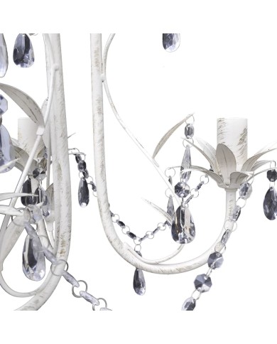 Lustres suspendus à cristaux 2 pcs Blanc élégant