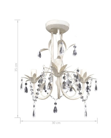 Lustres suspendus à cristaux 2 pcs Blanc élégant