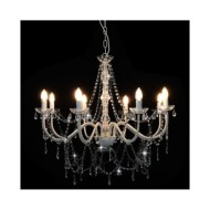 Lustre avec perles Blanc 8 ampoules E14