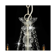 Lustre avec perles Blanc 8 ampoules E14