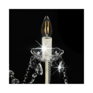 Lustre avec perles Blanc 8 ampoules E14