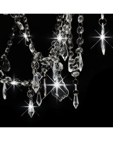 Lustre avec perles Blanc 8 ampoules E14