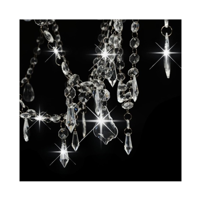 Lustre avec perles Blanc 8 ampoules E14