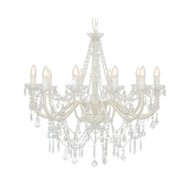 Lustre avec perles Blanc 12 ampoules E14