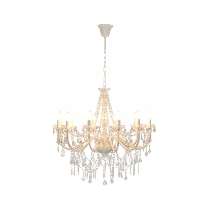 Lustre avec perles Blanc 12 ampoules E14