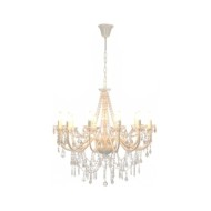 Lustre avec perles Blanc 12 ampoules E14