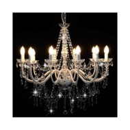 Lustre avec perles Blanc 12 ampoules E14