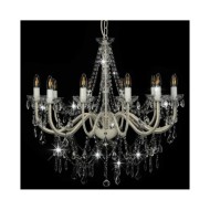 Lustre avec perles Blanc 12 ampoules E14