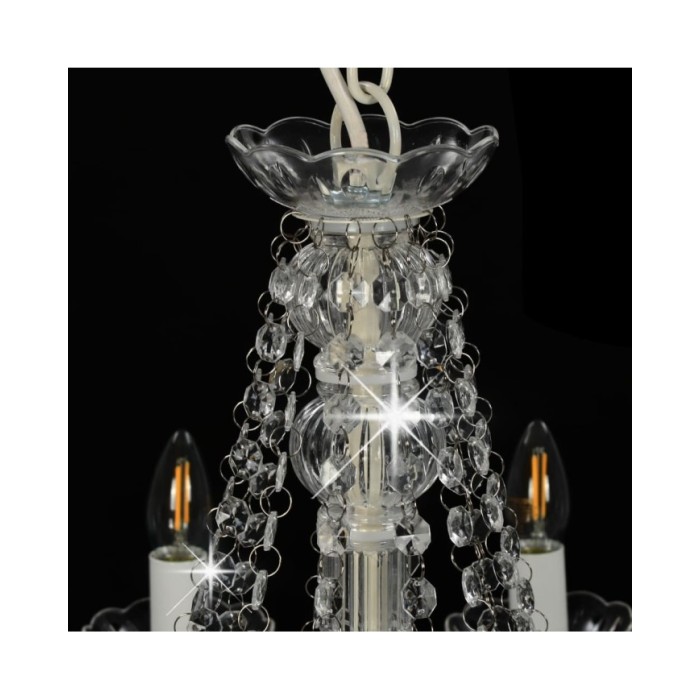 Lustre avec perles Blanc 12 ampoules E14