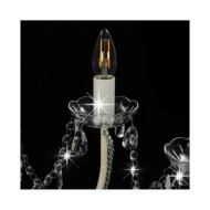 Lustre avec perles Blanc 12 ampoules E14