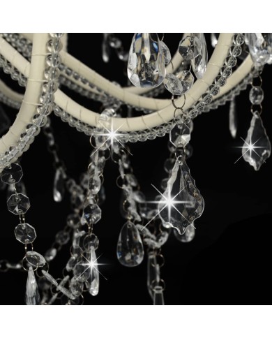 Lustre avec perles Blanc 12 ampoules E14