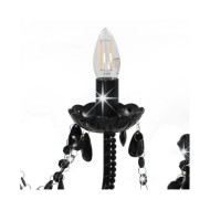 Lustre avec perles Noir 12 ampoules E14