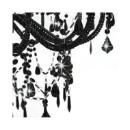 Lustre avec perles Noir 12 ampoules E14