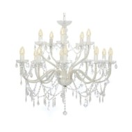 Lustre 2 couches Blanc 15 ampoules E14 