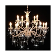 Lustre 2 couches Blanc 15 ampoules E14 