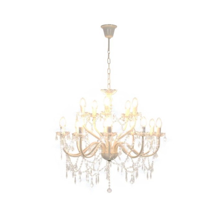 Lustre 2 couches Blanc 15 ampoules E14 