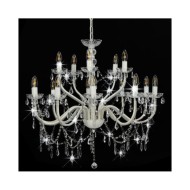Lustre 2 couches Blanc 15 ampoules E14 