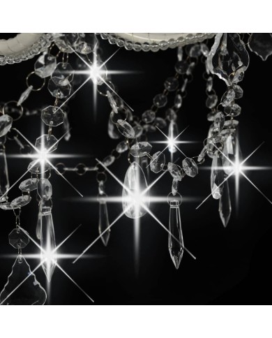 Lustre 2 couches Blanc 15 ampoules E14 