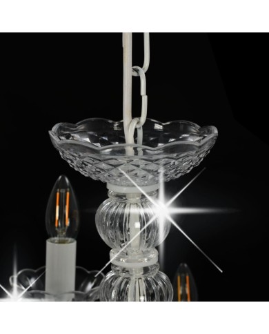 Lustre 2 couches Blanc 15 ampoules E14 
