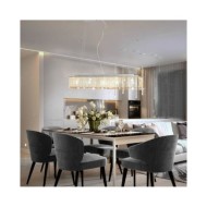 Plafonnier avec perles de cristal Argenté 104 cm E14 