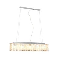 Plafonnier avec perles de cristal Argenté 104 cm E14 