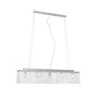 Plafonnier avec perles de cristal Argenté 104 cm E14 