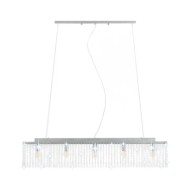 Plafonnier avec perles de cristal Argenté 104 cm E14 