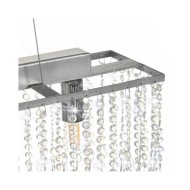 Plafonnier avec perles de cristal Argenté 104 cm E14 