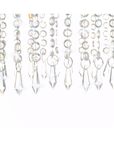 Plafonnier avec perles de cristal Argenté 104 cm E14 