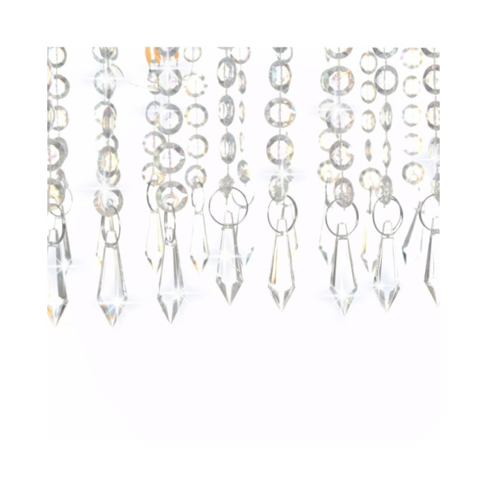 Plafonnier avec perles de cristal Argenté 104 cm E14 
