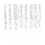 Plafonnier avec perles de cristal Argenté 104 cm E14 