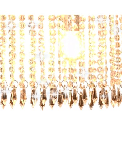 Plafonnier avec perles de cristal Argenté 104 cm E14 