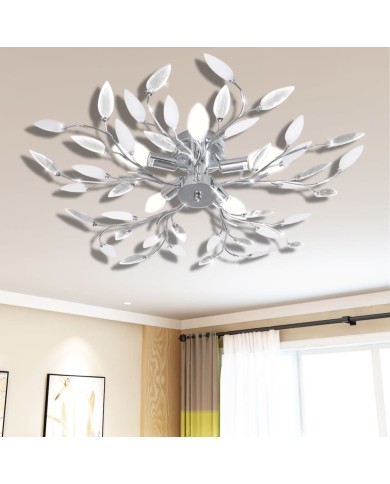 Plafonnier avec bras en acrylique Blanc 5 ampoules E14