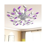 Plafonnier avec bras en acrylique Violet et blanc 5ampoules E14