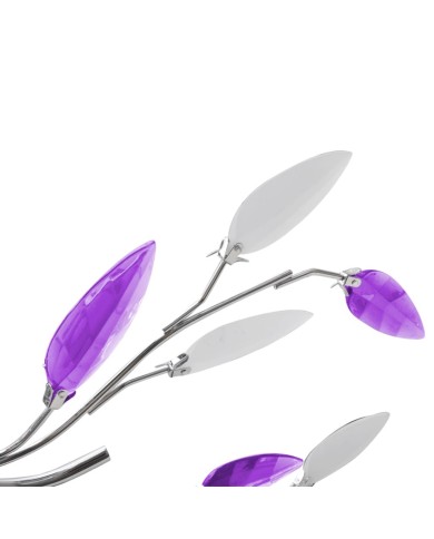 Plafonnier avec bras en acrylique Violet et blanc 5ampoules E14