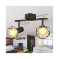 Projecteur Style industriel Noir avec 2 ampoules à filament LED