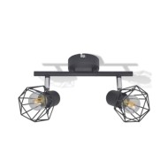 Projecteur Style industriel Noir avec 2 ampoules à filament LED