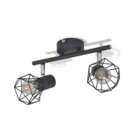 Projecteur Style industriel Noir avec 2 ampoules à filament LED